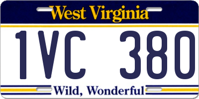 WV license plate 1VC380
