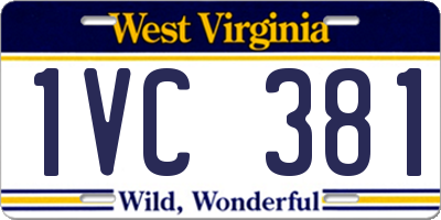 WV license plate 1VC381