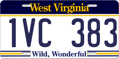 WV license plate 1VC383