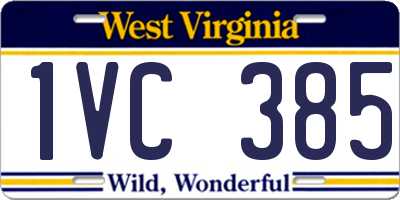 WV license plate 1VC385