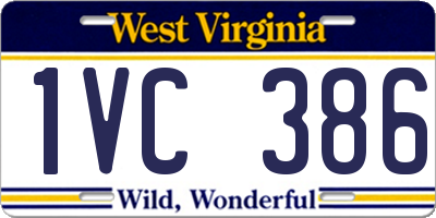 WV license plate 1VC386
