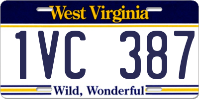 WV license plate 1VC387