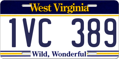 WV license plate 1VC389