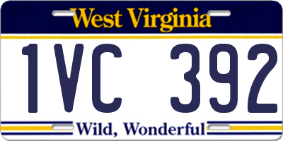 WV license plate 1VC392