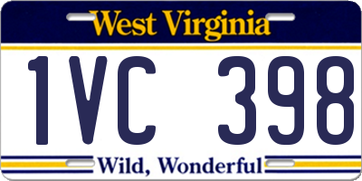 WV license plate 1VC398