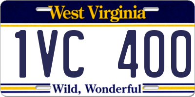 WV license plate 1VC400