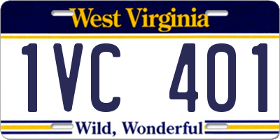 WV license plate 1VC401