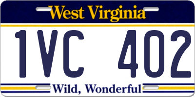 WV license plate 1VC402