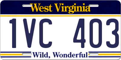 WV license plate 1VC403