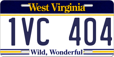 WV license plate 1VC404