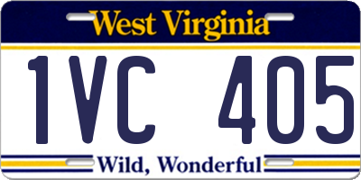 WV license plate 1VC405