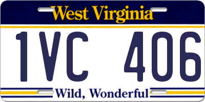 WV license plate 1VC406