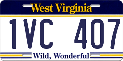 WV license plate 1VC407