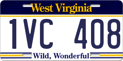 WV license plate 1VC408