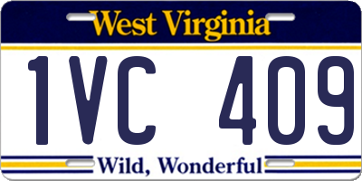 WV license plate 1VC409
