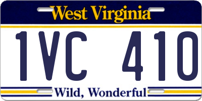 WV license plate 1VC410