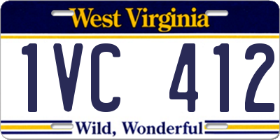 WV license plate 1VC412