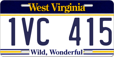WV license plate 1VC415