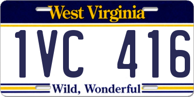 WV license plate 1VC416