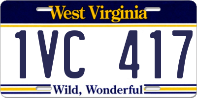 WV license plate 1VC417