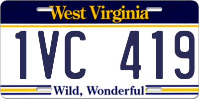 WV license plate 1VC419