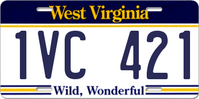 WV license plate 1VC421