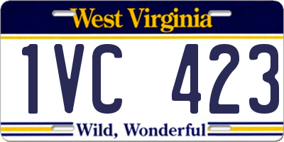 WV license plate 1VC423