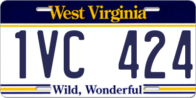 WV license plate 1VC424