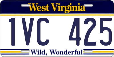 WV license plate 1VC425