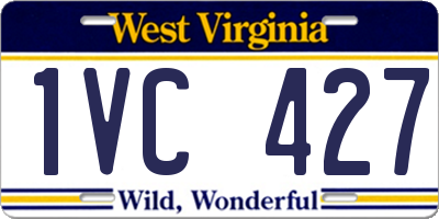 WV license plate 1VC427