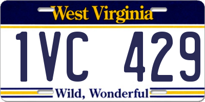WV license plate 1VC429
