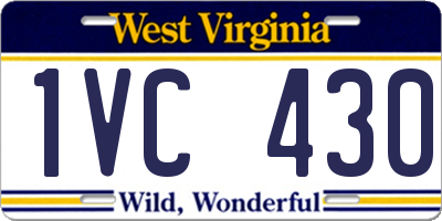WV license plate 1VC430