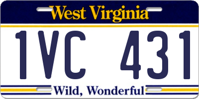 WV license plate 1VC431