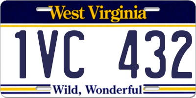 WV license plate 1VC432