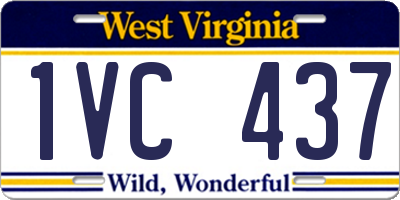 WV license plate 1VC437