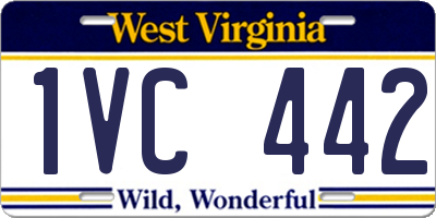 WV license plate 1VC442