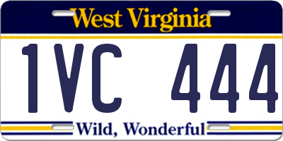 WV license plate 1VC444