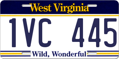 WV license plate 1VC445