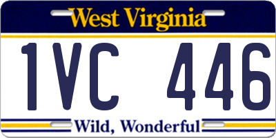 WV license plate 1VC446