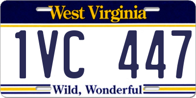 WV license plate 1VC447