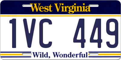 WV license plate 1VC449