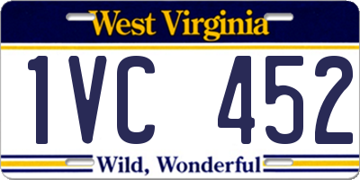 WV license plate 1VC452