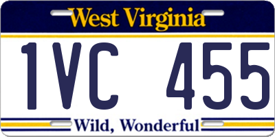 WV license plate 1VC455