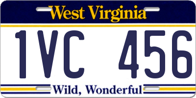WV license plate 1VC456