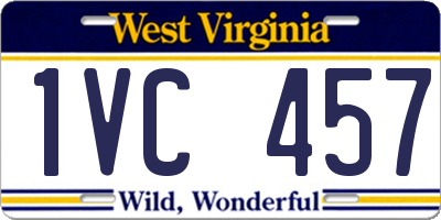 WV license plate 1VC457