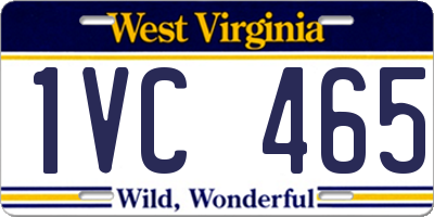 WV license plate 1VC465