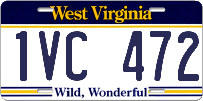 WV license plate 1VC472