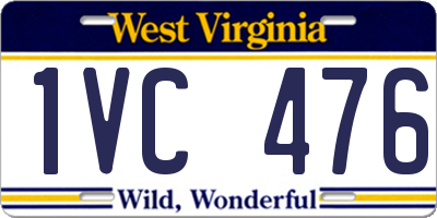 WV license plate 1VC476