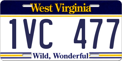 WV license plate 1VC477