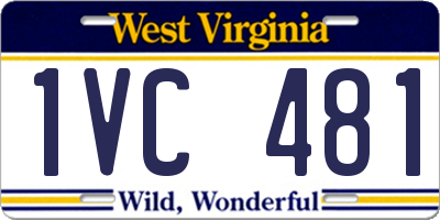 WV license plate 1VC481
